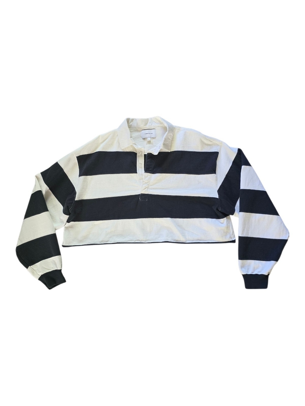 Current/Elliott Black & White Striped Rugby Shirt